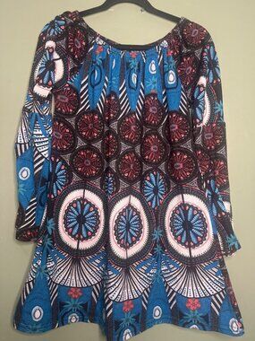 Win Win Bell Sleeve Tunic Top Women’s L–XL Bohemian Western Peasant Festival